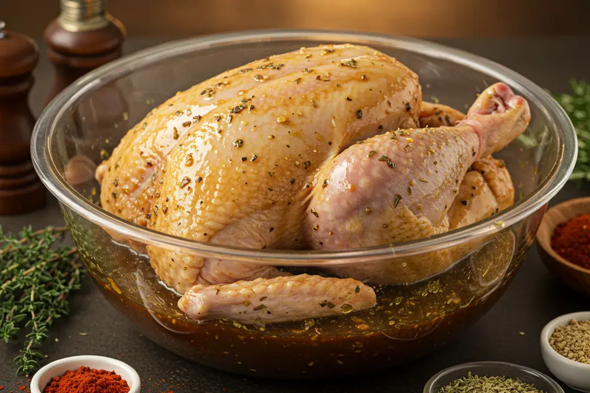 Marinating the turkey