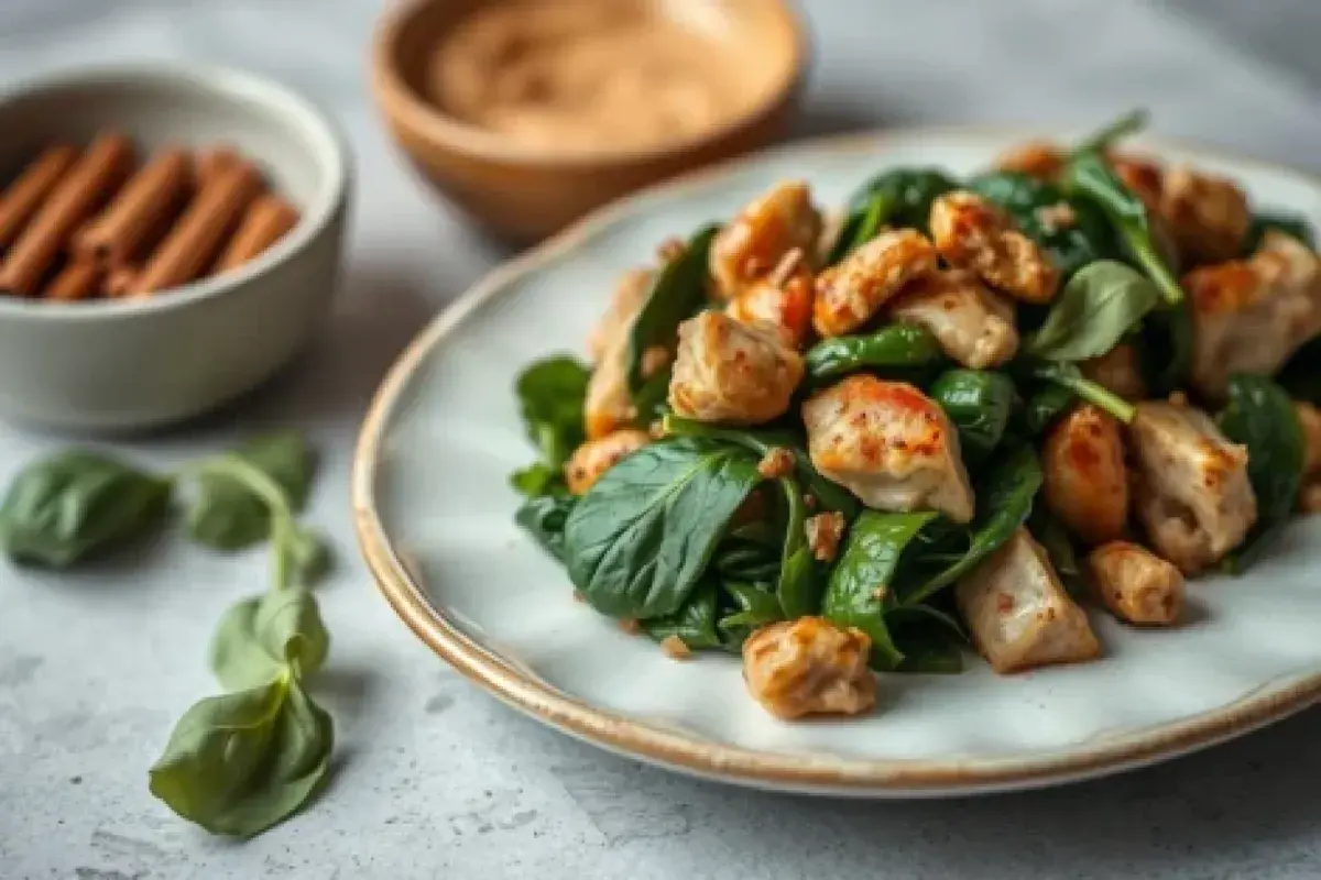 Turkey with Spinach